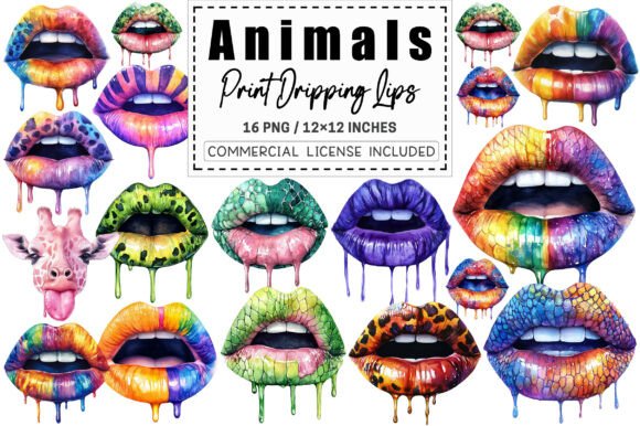 Download Animal Print Dripping Lips PNG . - Dripping lips png Collection