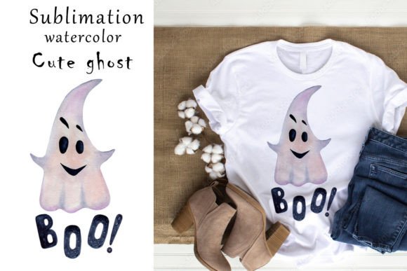 Download Sublimation Watercolor. Cute Ghost. PNG - Premium Resources