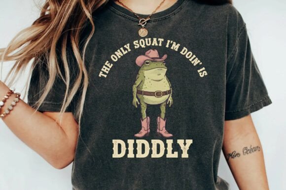 Download Funny Cowboy Frog Squat Diddly Workout Humor Png - Humor Collection